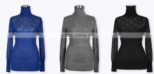 wool high neck sweater for women