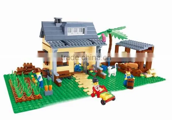 creative plastic education Farm blocks with 412pcs
