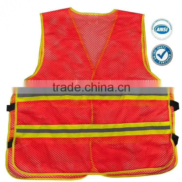 Mesh reflective vest with twill tape