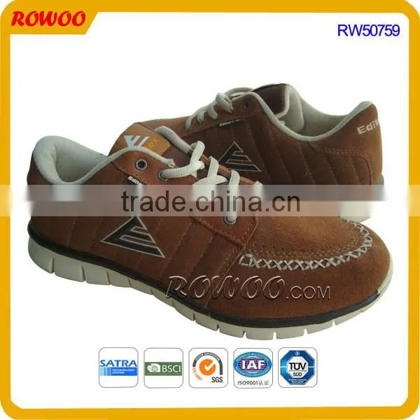 Genuine leather casual lace up sport shoes for male