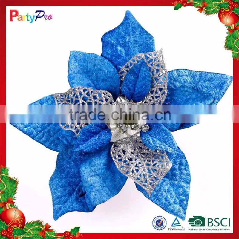 Partypro 2015 Wholesale Christmas Indoor Decorations Colorful Plastic Flower Christmas Decor Flower
