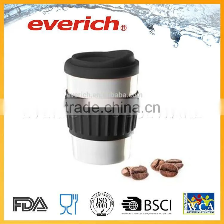 Plain promotional ceramic coffee mug with cover