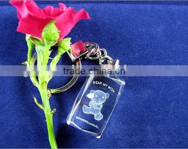Baby gifts laser cut 3D crystal keychains