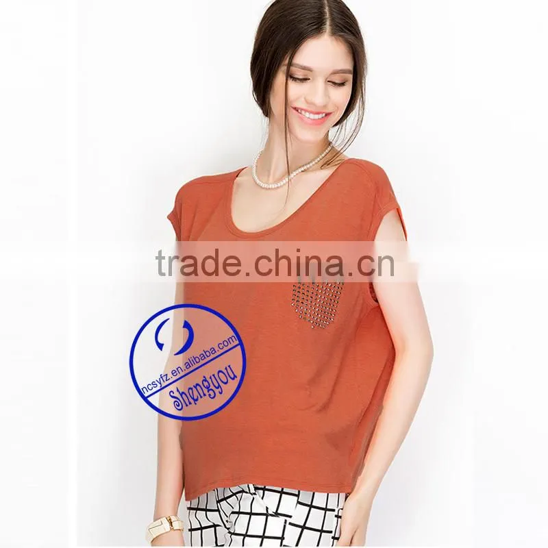 high quality women's modal o-neck tshirt wholesale china
