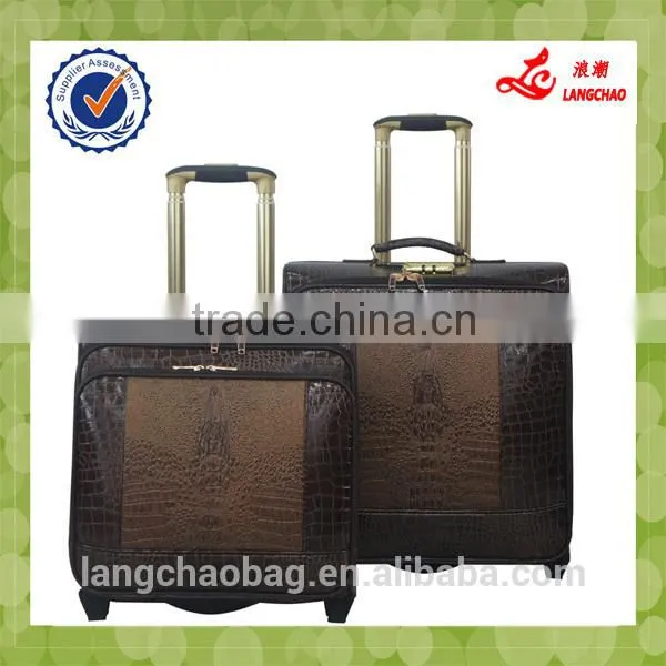 Business Type Light Weight High Quality Material Aluminum Push Trolley Popular Design Boarding Luggage Bag