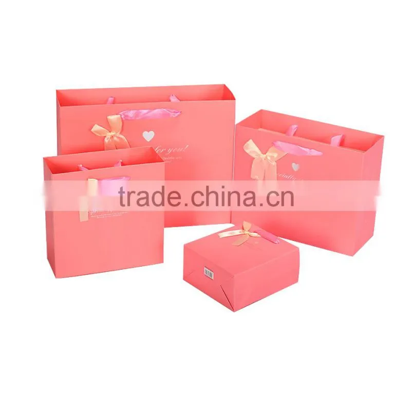 China supplier bow paper birthday gift paper bag