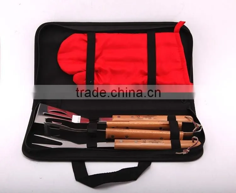 High quality 3 Piece bbq tools stainless steel bbq tool set