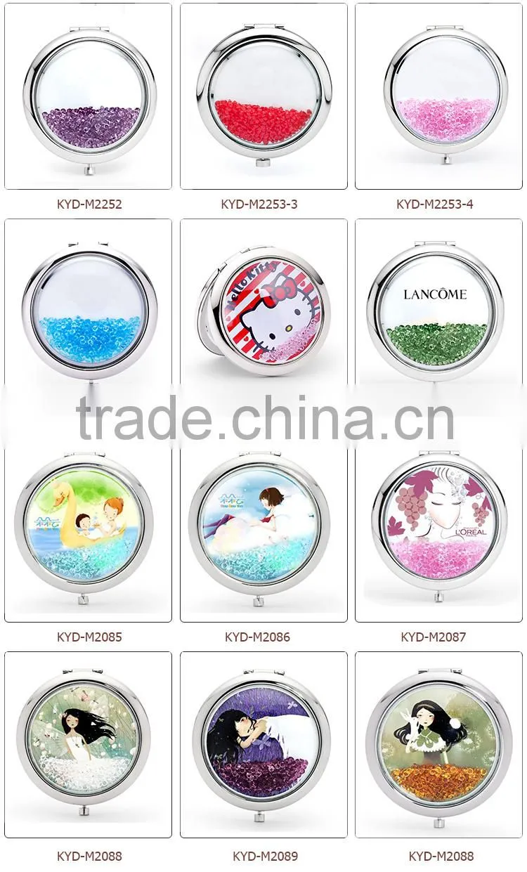 chinese girl hot beauty salon mirror for monther's day gift pocket mirror/metal compact mirror