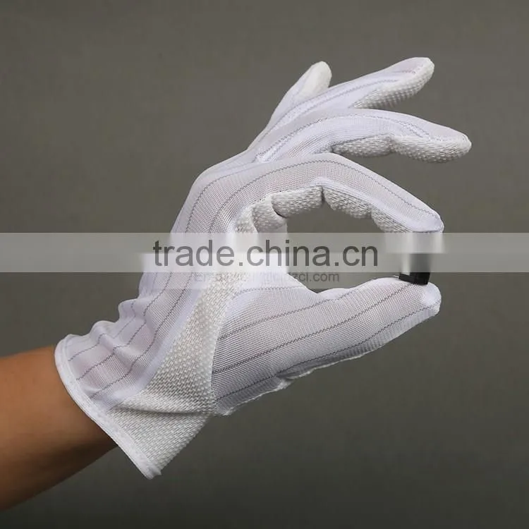 Electronic Work Anti Static Esd Glove With PVC Dot Coated