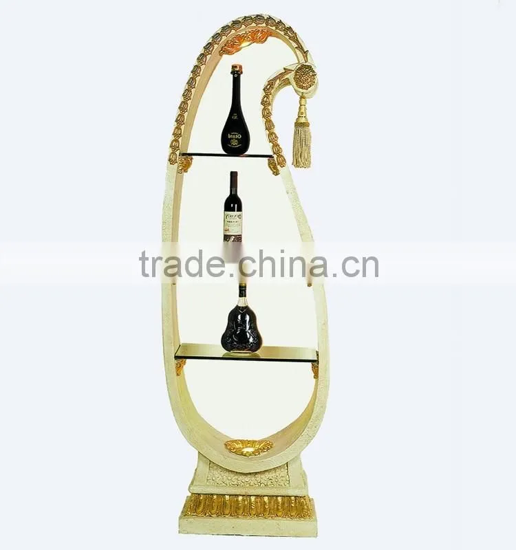 Antique Home Decor Resin Wine Display Cabinet with LED Light