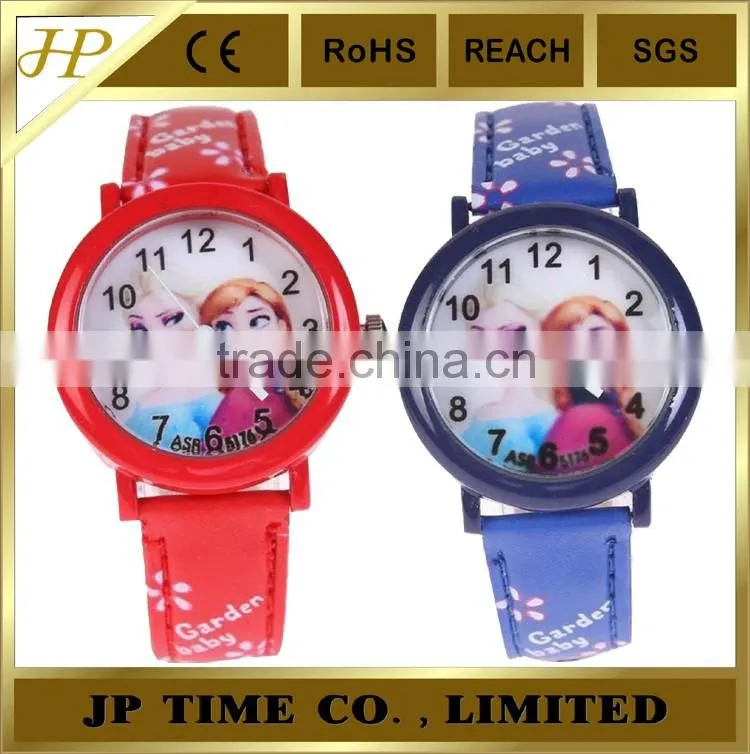cute Frozen Elsa Anna Quartz leather Wristwatches gift kid watch