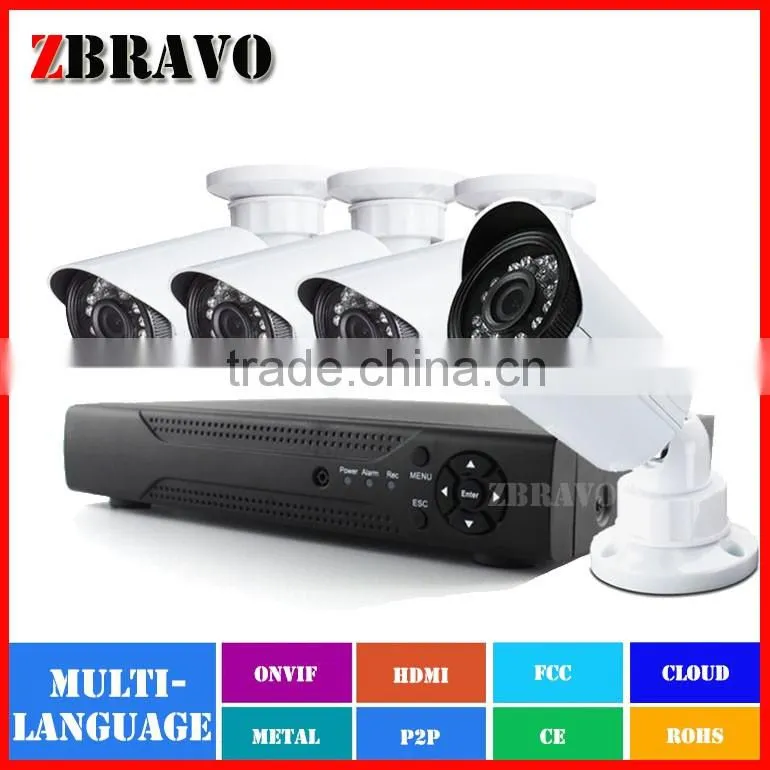 4Ch Out door Bullet Camera kit AHD-M Camer Kit 960P 1.3megapixel CMOS 4Channel AHD Kit