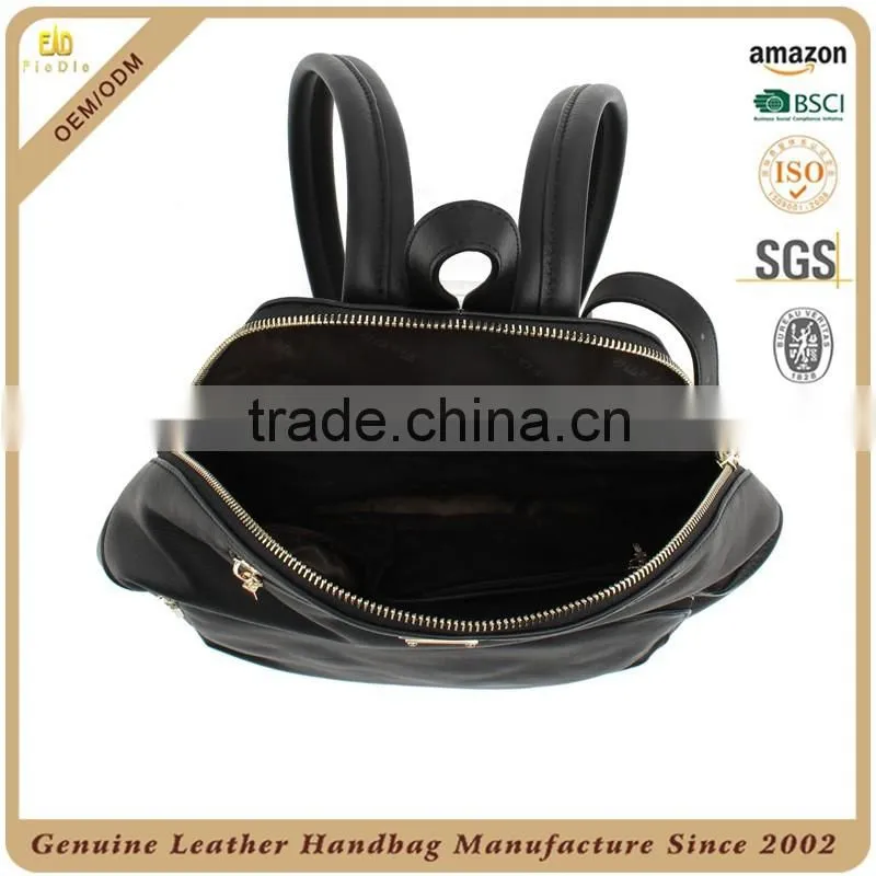 CSS1597-001 Low price Black leather laptop backpack bag