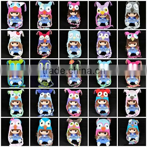cute animal beanie custom knitted infant crochet hats pattern
