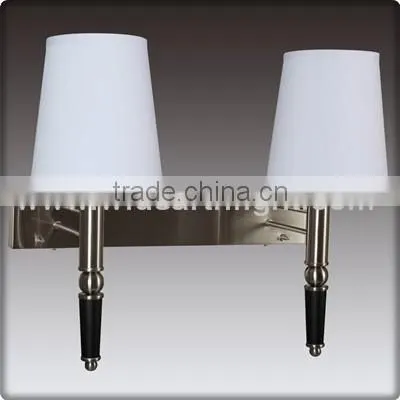 UL CUL Listed Double Hotel Bedside Lamps With Double Shades And Base Rocker Switch For Room W20124