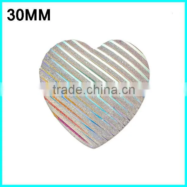 AB Shell Gemstone Beads ,30mm Sew On Rhinestone ,Heart Shape Rhinestone