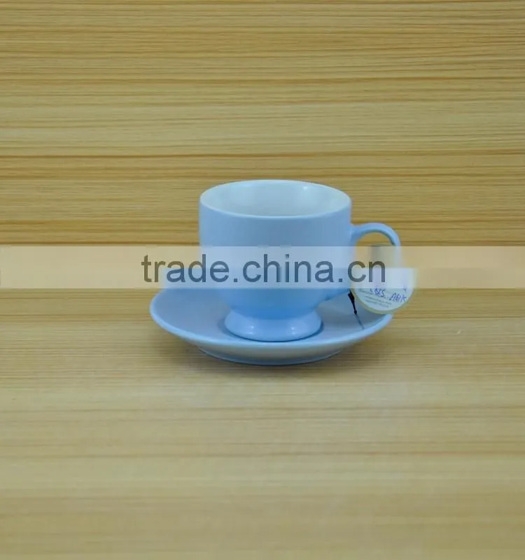 best selling products solid color unique shape coffee ceramic tea cup and saucer