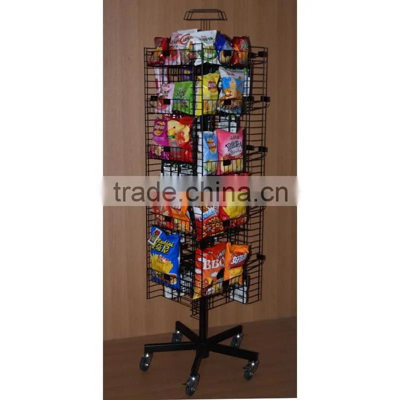 high quality free standing pets food display rack supplier