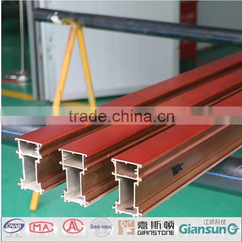High quality pvc veneer Coating Aluminum Window & Door Profiles/ Fireproof wooden coated aluminium windowdoor and sections