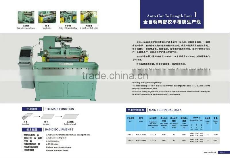auto level, Auto Leveling and Cut to Length Line 1