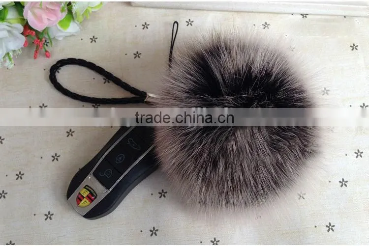 Fox Fur Ball Key Chain / Fur Pom Poms / Fox Fur Keychain