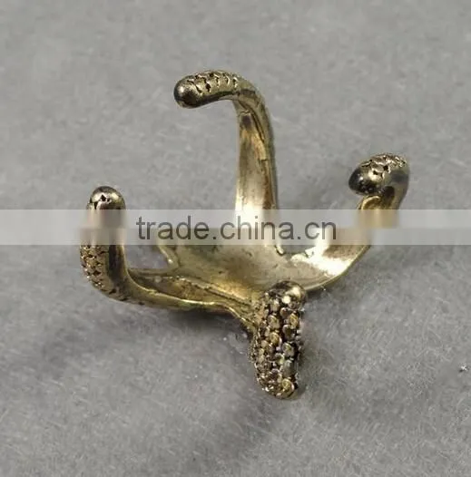 Retro Vintage Fashion Bronze Golden Alloy Sea Animal Starfish Ring Coral