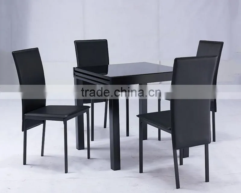 modern extendable glass top dining table with hot sale chairs