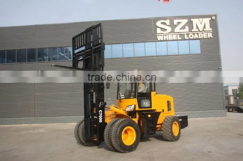 All rough terrain forklift with 6 tons rated loader terrain forklift