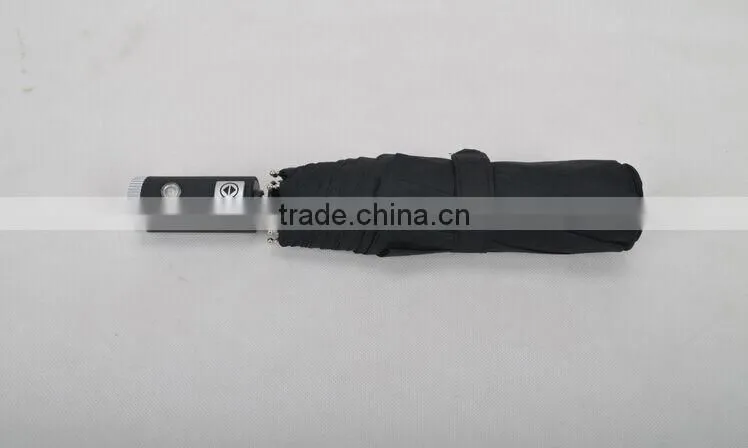 auto open and close fashion zincification shaft and rib led light umbrella
