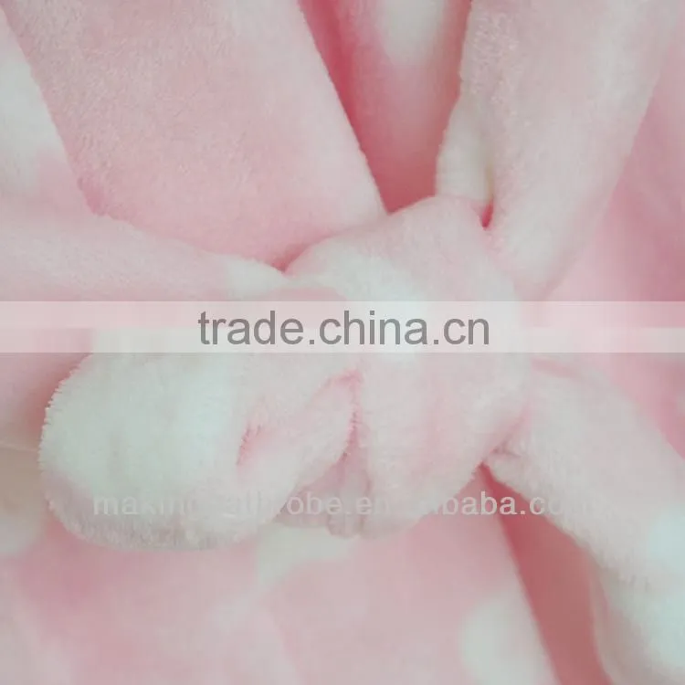 kids coral fleece animal print bathrobe