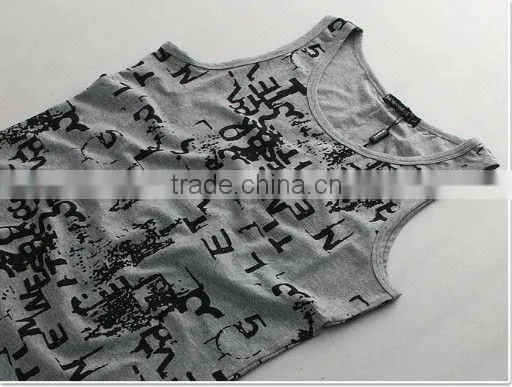 Printed mens fitting sports vest new style