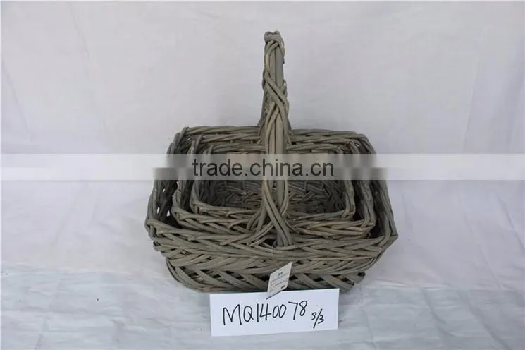 Eco-friendly cheap small willow baskets with handles cheap wicker baskets