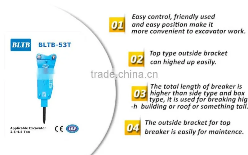 BLTB-53 Top type open type hydraulic rock breaker for sale