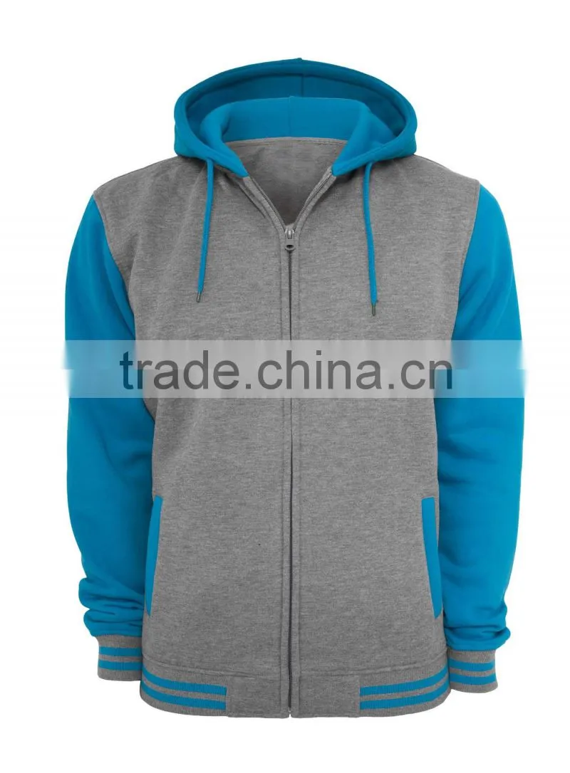 Mens Cotton Blue Plain Custom Bomber Jacket Wholesale