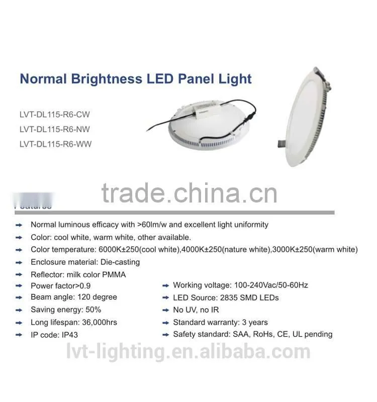 Ceiling mounted Triac dimmable round flat lamp with remote control