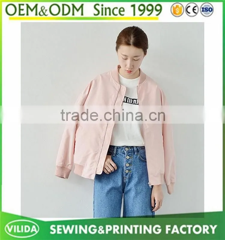 New arrival high quality long sleeve baseball uniform style girl overcoat jacket
