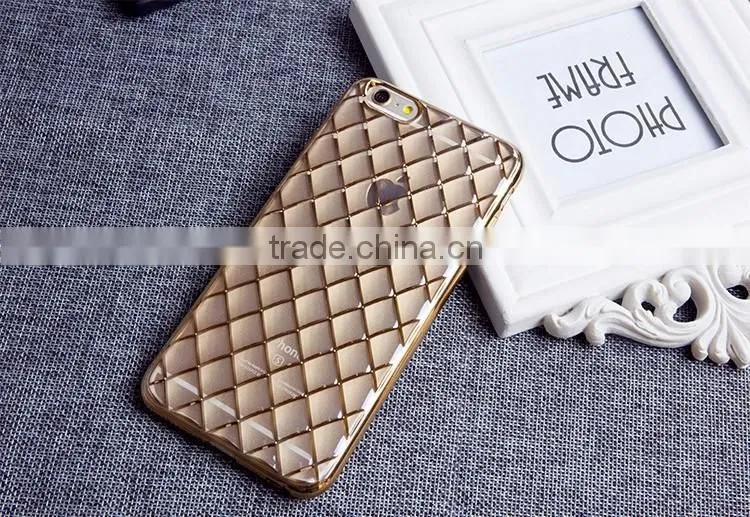 High quality 100% smooth edges electroplating TPU transparent clear back mobile phone case cover for iPhone 6 / 6s