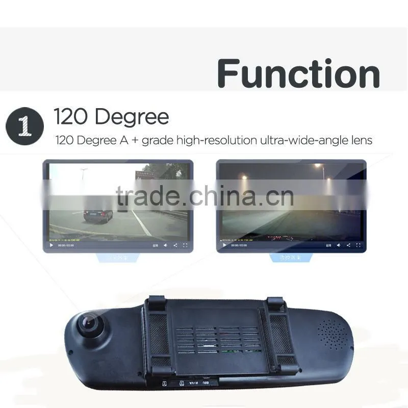 G-sensor motion detect Rearview mirror car camera