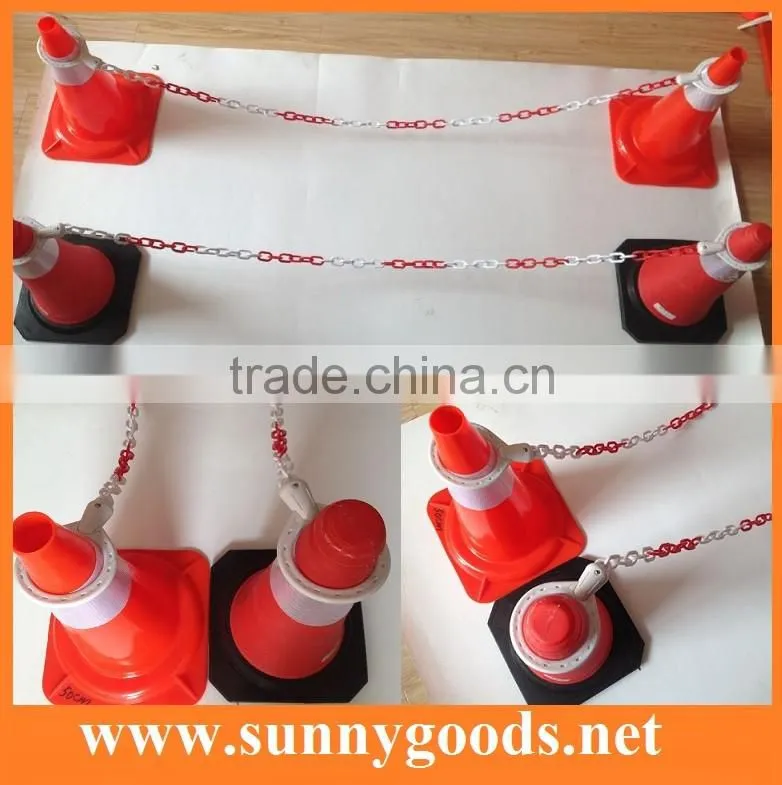 road cone plastic collar barricade chain