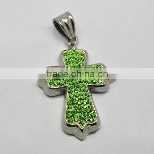 New Arrival Stainless Steel Gold Flower Crystal Pearl Pendant For Lady