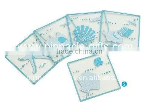 2D silicone round shape coaster/bar mats