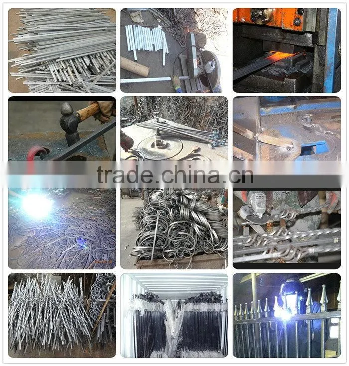 Customized wrought iron morden balcony railing /iron grill design for veranda