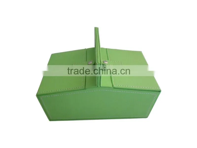 Top Grade Green Leather Jewelry Gift Paper Box