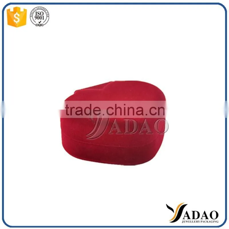 Heart shape red flocking sofia jewelry gift packaging box