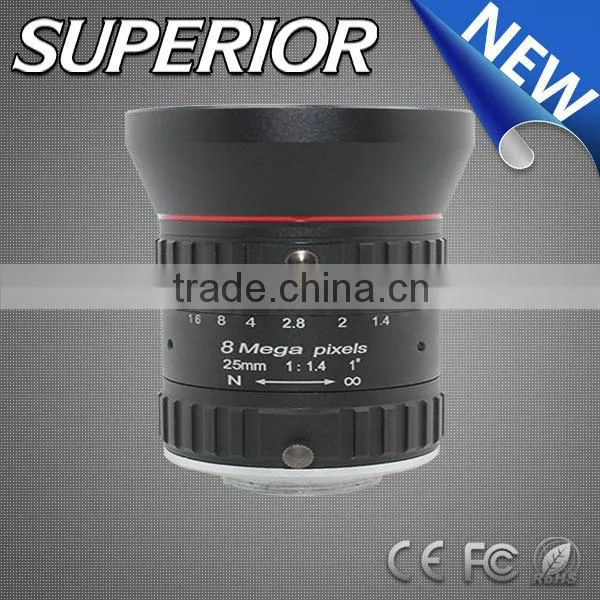 IR Multi-Coating special systems and technologies HD8MP 25mm F1.4 Machine Vision CCTV Lens Manual Iris C mount megapixel Lens