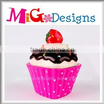 High Quality Dolomite Strawberry Lid Cupcake Shaped Candy Jar