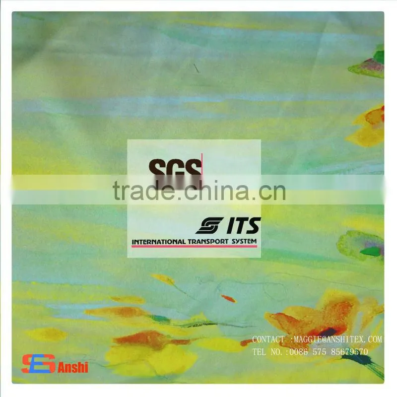 Custom design Polyester satin chiffon digital printed fabric for top, underwear, dress fabric