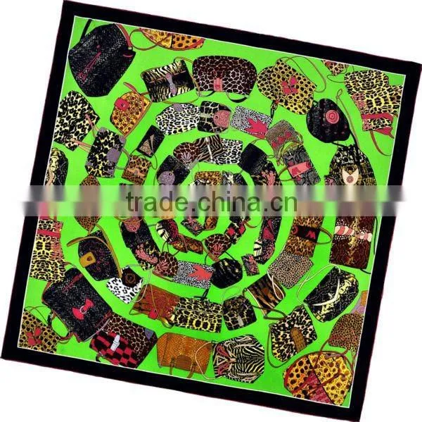 Newest Lady's Fashion Print Silk Twill Shawl