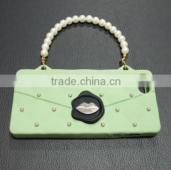 Silicone Handbag Studded Case for iPhone 4