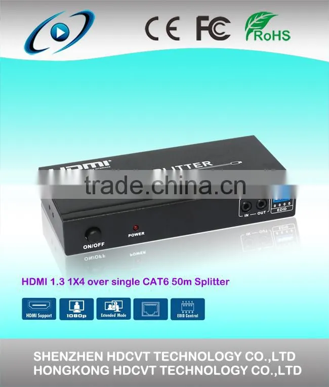 HDMI 1.3 1X4 OVER SINGLE cat6 50M Spilitter , HDV-9814S50